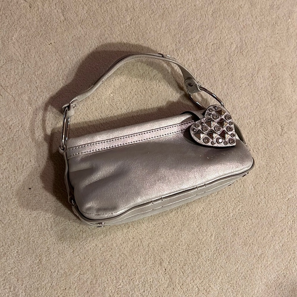 Silver suede Juicy Couture purse in excellent condition